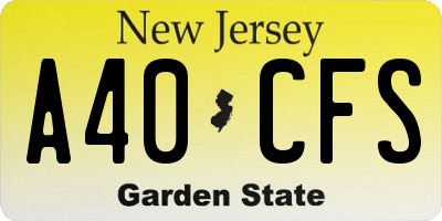 NJ license plate A40CFS
