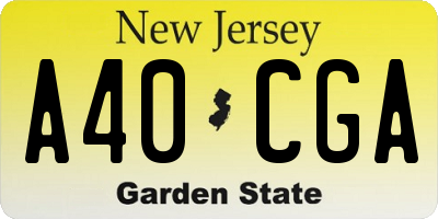 NJ license plate A40CGA