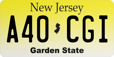 NJ license plate A40CGI