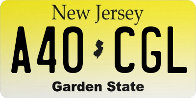 NJ license plate A40CGL