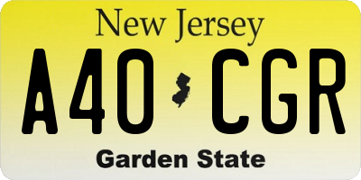 NJ license plate A40CGR