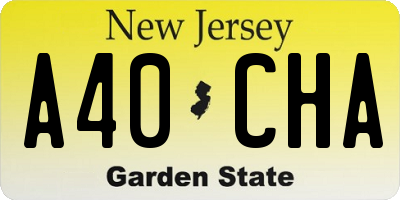 NJ license plate A40CHA