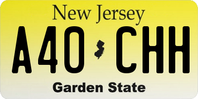 NJ license plate A40CHH