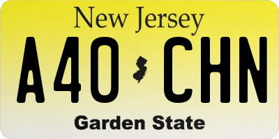 NJ license plate A40CHN