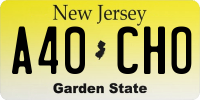 NJ license plate A40CHO
