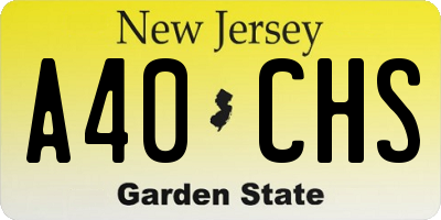 NJ license plate A40CHS