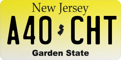 NJ license plate A40CHT