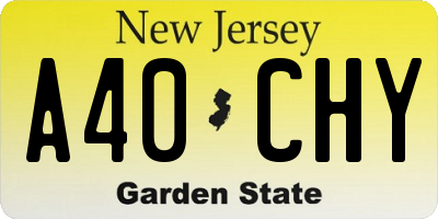 NJ license plate A40CHY