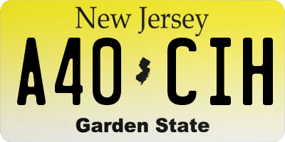 NJ license plate A40CIH