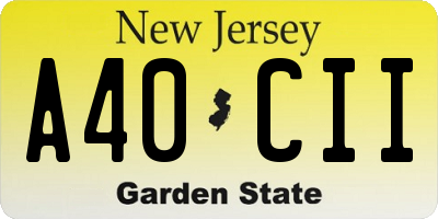 NJ license plate A40CII