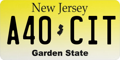 NJ license plate A40CIT