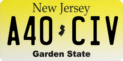 NJ license plate A40CIV