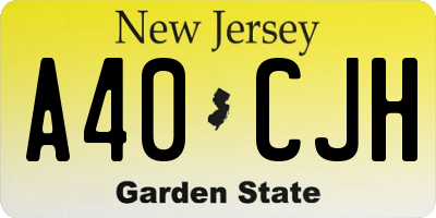 NJ license plate A40CJH