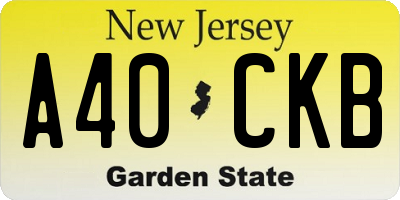 NJ license plate A40CKB