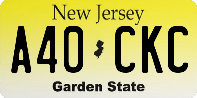 NJ license plate A40CKC