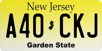 NJ license plate A40CKJ