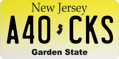 NJ license plate A40CKS