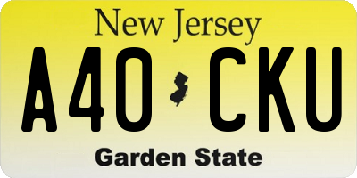 NJ license plate A40CKU