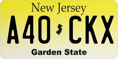 NJ license plate A40CKX