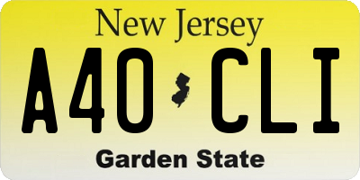 NJ license plate A40CLI