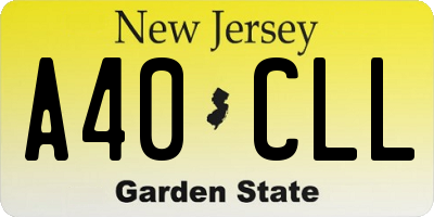 NJ license plate A40CLL