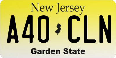 NJ license plate A40CLN