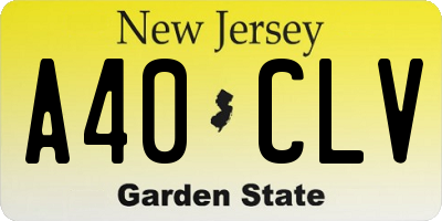 NJ license plate A40CLV