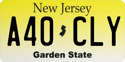 NJ license plate A40CLY