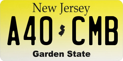 NJ license plate A40CMB
