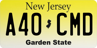 NJ license plate A40CMD