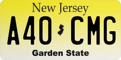 NJ license plate A40CMG