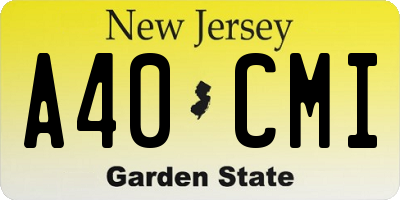 NJ license plate A40CMI