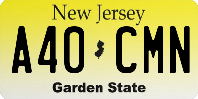 NJ license plate A40CMN