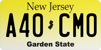 NJ license plate A40CMO
