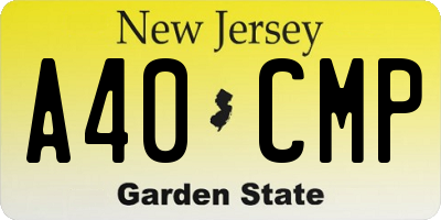 NJ license plate A40CMP