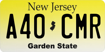 NJ license plate A40CMR