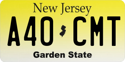 NJ license plate A40CMT