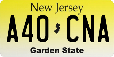 NJ license plate A40CNA