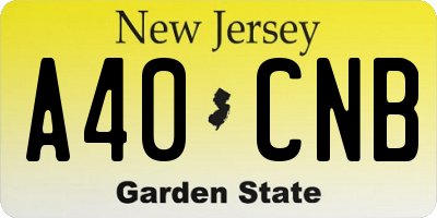 NJ license plate A40CNB