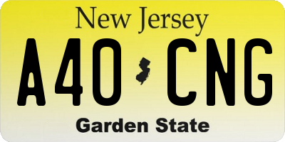 NJ license plate A40CNG