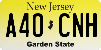 NJ license plate A40CNH