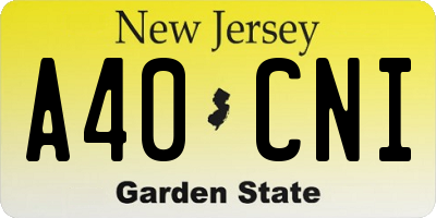 NJ license plate A40CNI