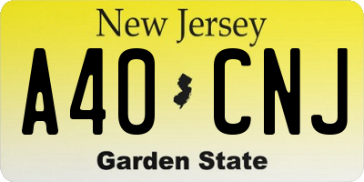 NJ license plate A40CNJ