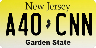 NJ license plate A40CNN