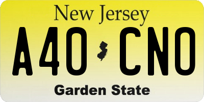 NJ license plate A40CNO