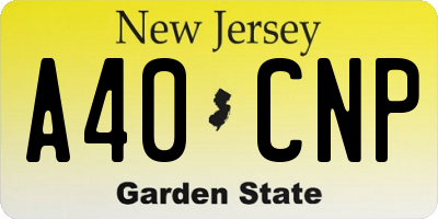 NJ license plate A40CNP