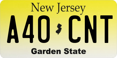 NJ license plate A40CNT