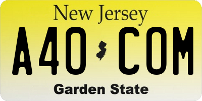 NJ license plate A40COM