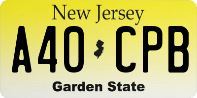 NJ license plate A40CPB