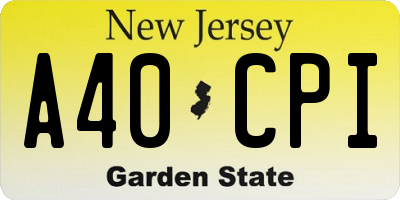 NJ license plate A40CPI
